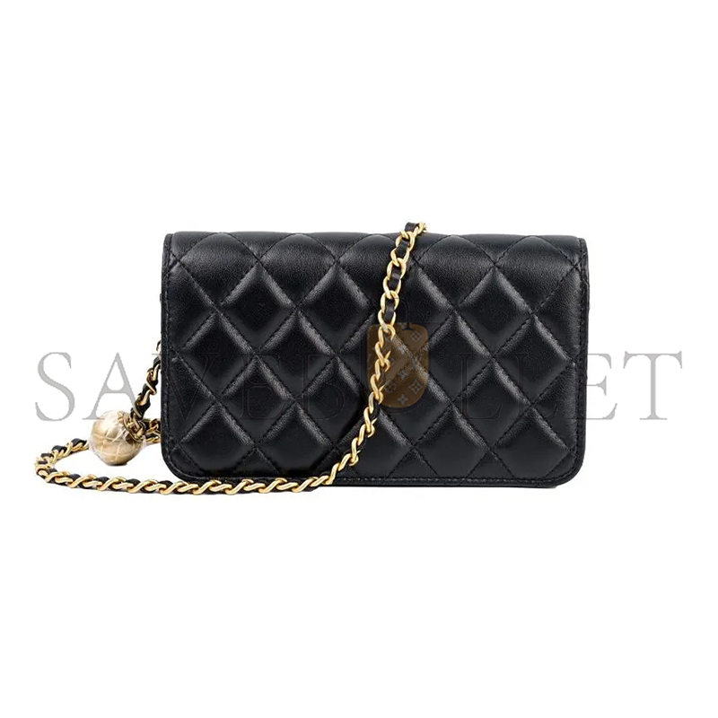 Ch**el 23c metal ball phone bag lambskin ap3071 (17*9*3cm)